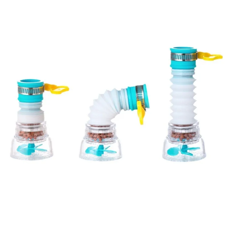 Kitchen Faucet Water Filter Splash Proof Nozzle Retractable Rotating Universal Tap Extender Plastic Aerator
