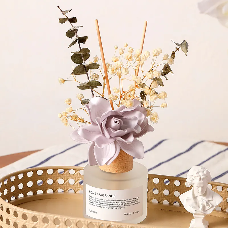 Heimduft Duftdiffusor Set Glasflasche Mit Trockenblumen Künstliche Blume Aroma Diffusor Für Raum