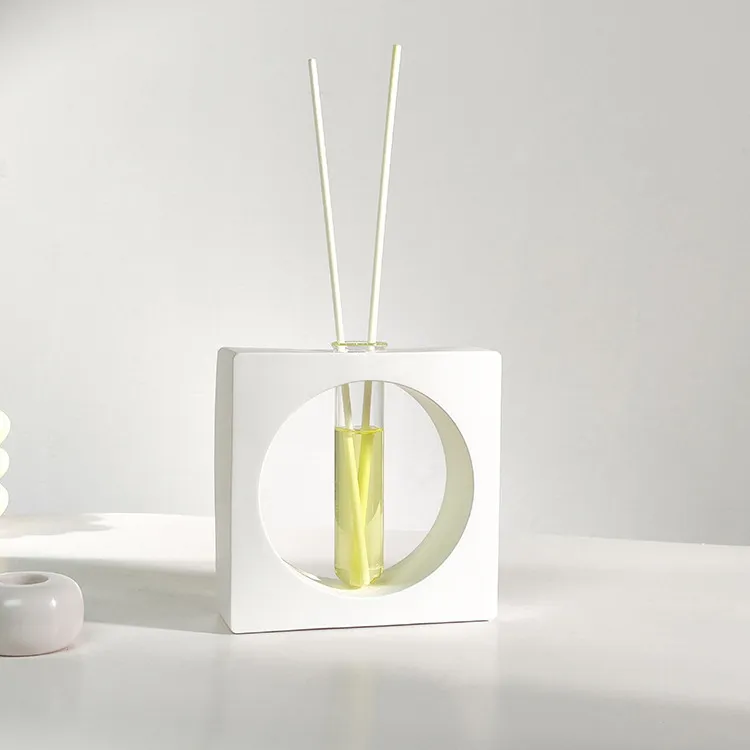 Geometrisches Gips Aromatherapie Ornament Minimalistisches Glas Reagenzglas Lufterfrischer Raumduft Set Für Haus Büro Dekor