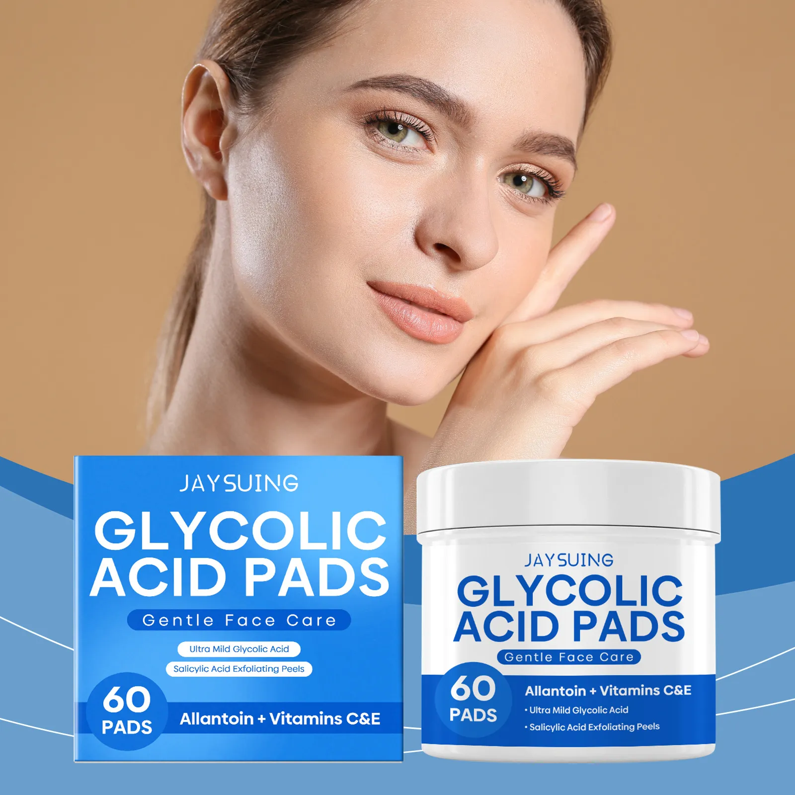 Απολεπιστικά Βαμβακερά Pads Καθαρισμού Προσώπου με Γλυκολικό Οξύ Καθημερινή Περιποίηση Δέρματος