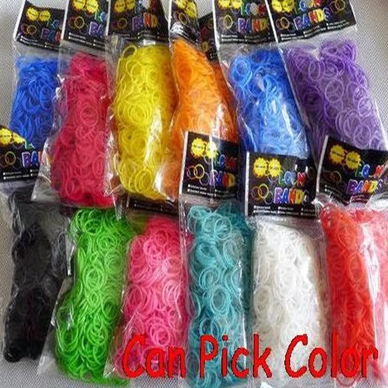 Kit de Loom Bands DIY para Niños 600 Piezas Bandas de Goma Coloridas Con Ganchillo Y Clips en S para Hacer Pulseras