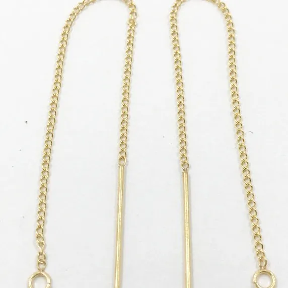14K Gold-Filled O Kette Ohrfaden Minimalistisch Lang Und Kurz Quaste Hängeohrringe Für Damen Mode Schmuck Geschenk