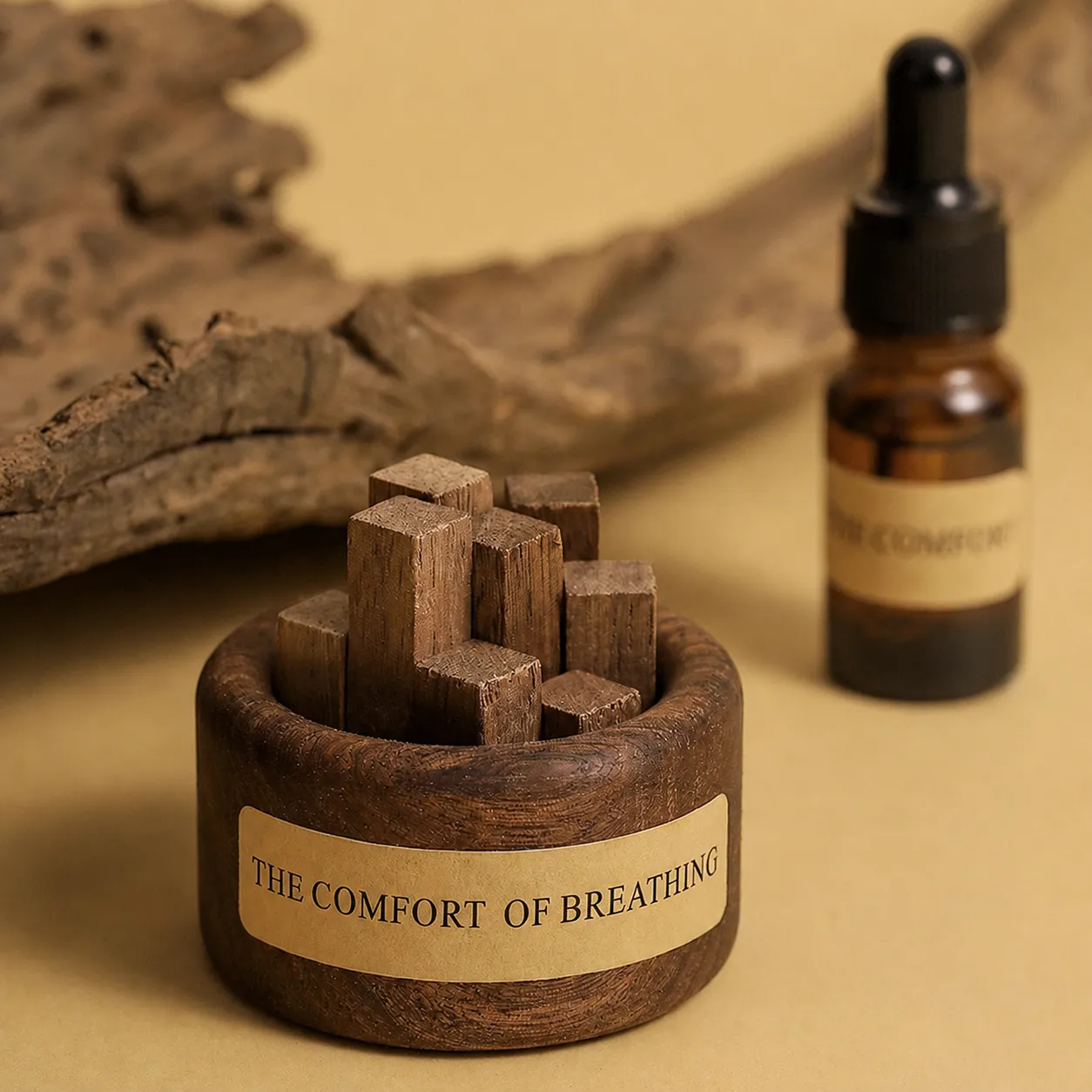 Natürliches Schwarznuss Holz Stapel Diffusor Set Aromatherapie Ätherisches Öl Heim Schlafzimmer Auto Duft Dekor