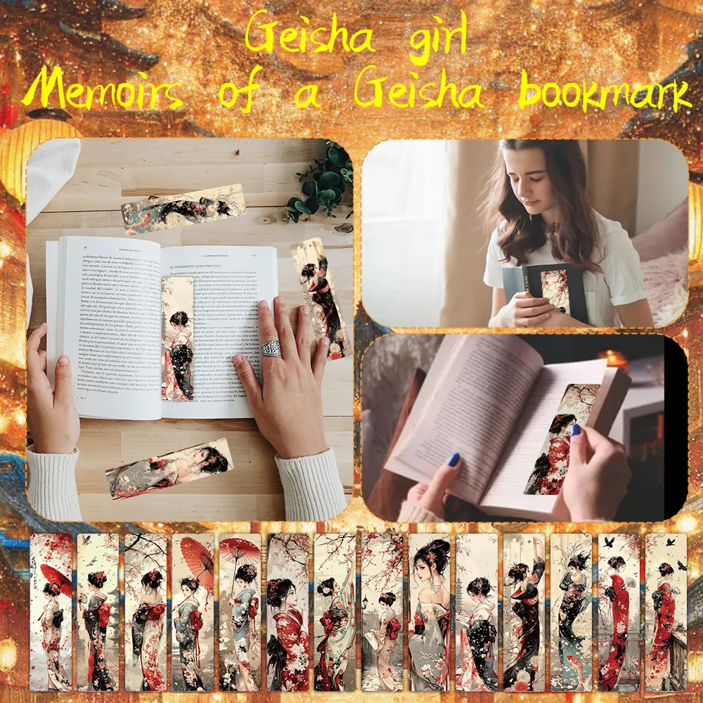 Vintage Geisha Kunst Papier Lesezeichen Retro Japanischer Stil Lesezeichen Dekorative Buchkarte Schreibwaren Geschenk