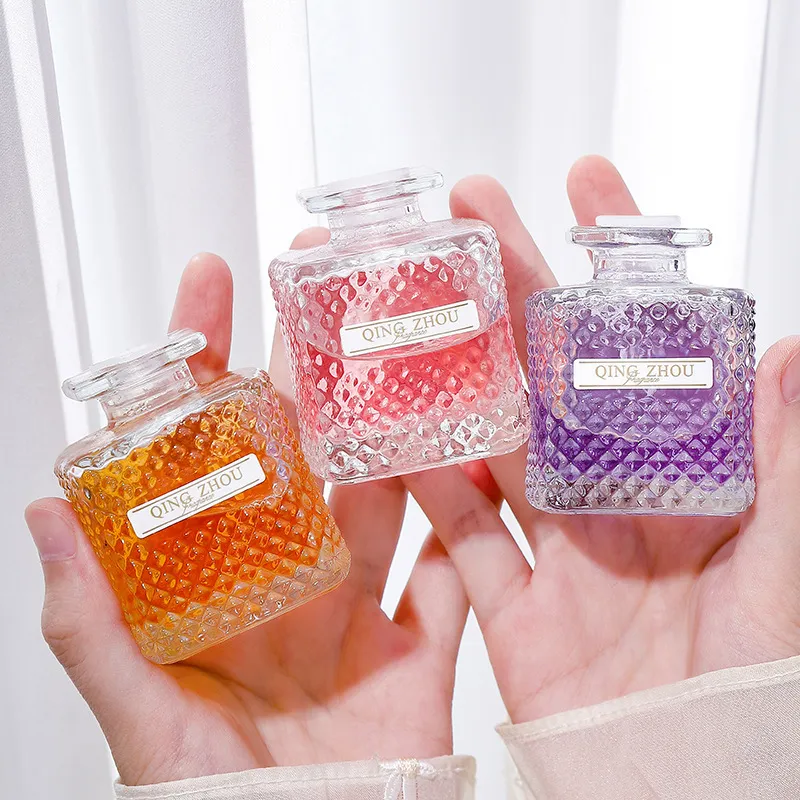 Home Aromatherapy Reed Diffuser Set Square Glass Bottle Air Freshener Fragrance Oil Living Room Bedroom Decor