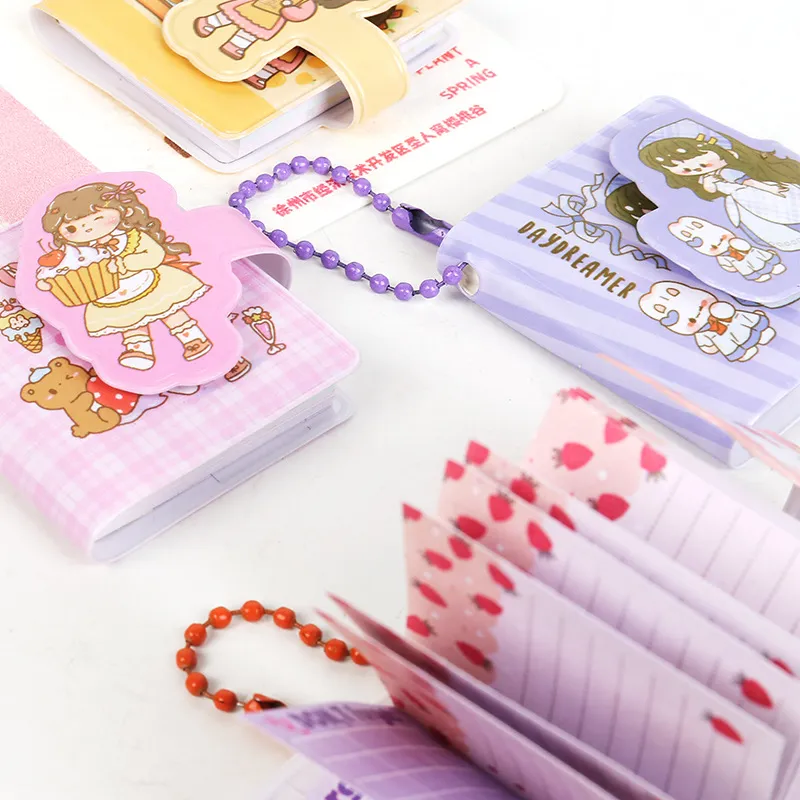 Mini Carnet de Poche Mignon Journal de Dessin Animé Livre de Journal Portable Avec Velcro et Pendentif pour Étudiants Écriture Quotidienne
