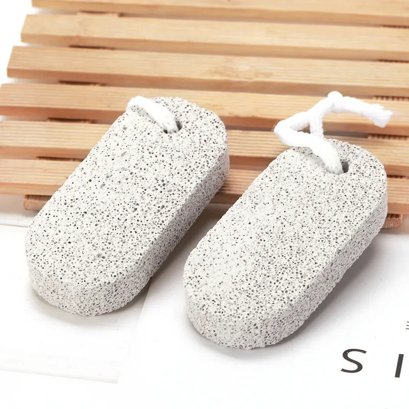 Natural Volcanic Pumice Stone For Feet Care Oval Foot Scrubber Exfoliating Dead Skin Callus Remover With Hanging Loop For Bathroom Home Care Universal