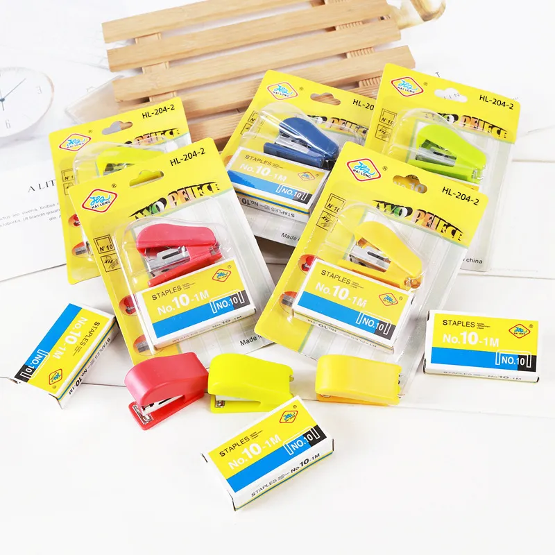 Mini Agrafeuse Portable en Plastique et Métal Avec Agrafes No. 10 pour Étudiants Bureau École Papeterie de Bureau
