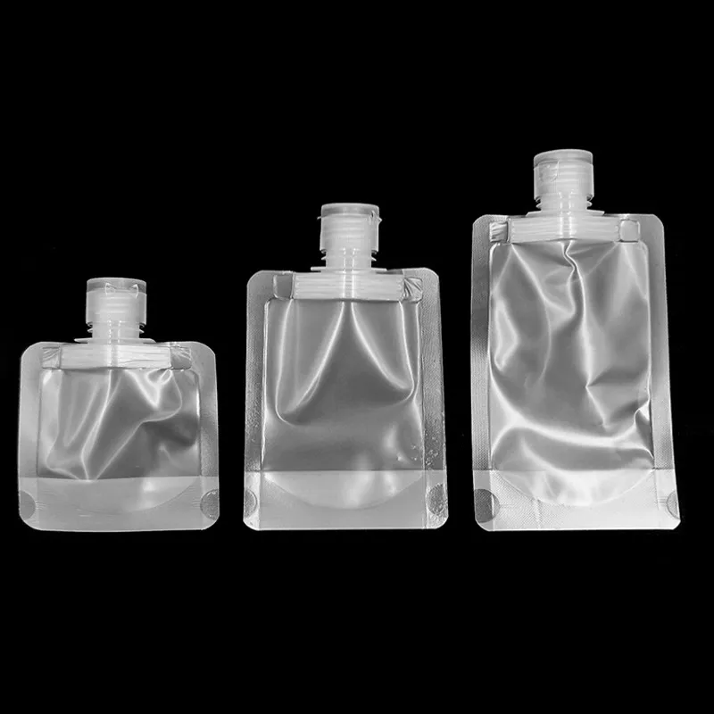 Borse da Toeletta Cosmetiche da Viaggio Borsa Ricaricabile in Plastica Trasparente Portatile Con Tappo a Scatto e Coperchio a Vite Per Shampoo