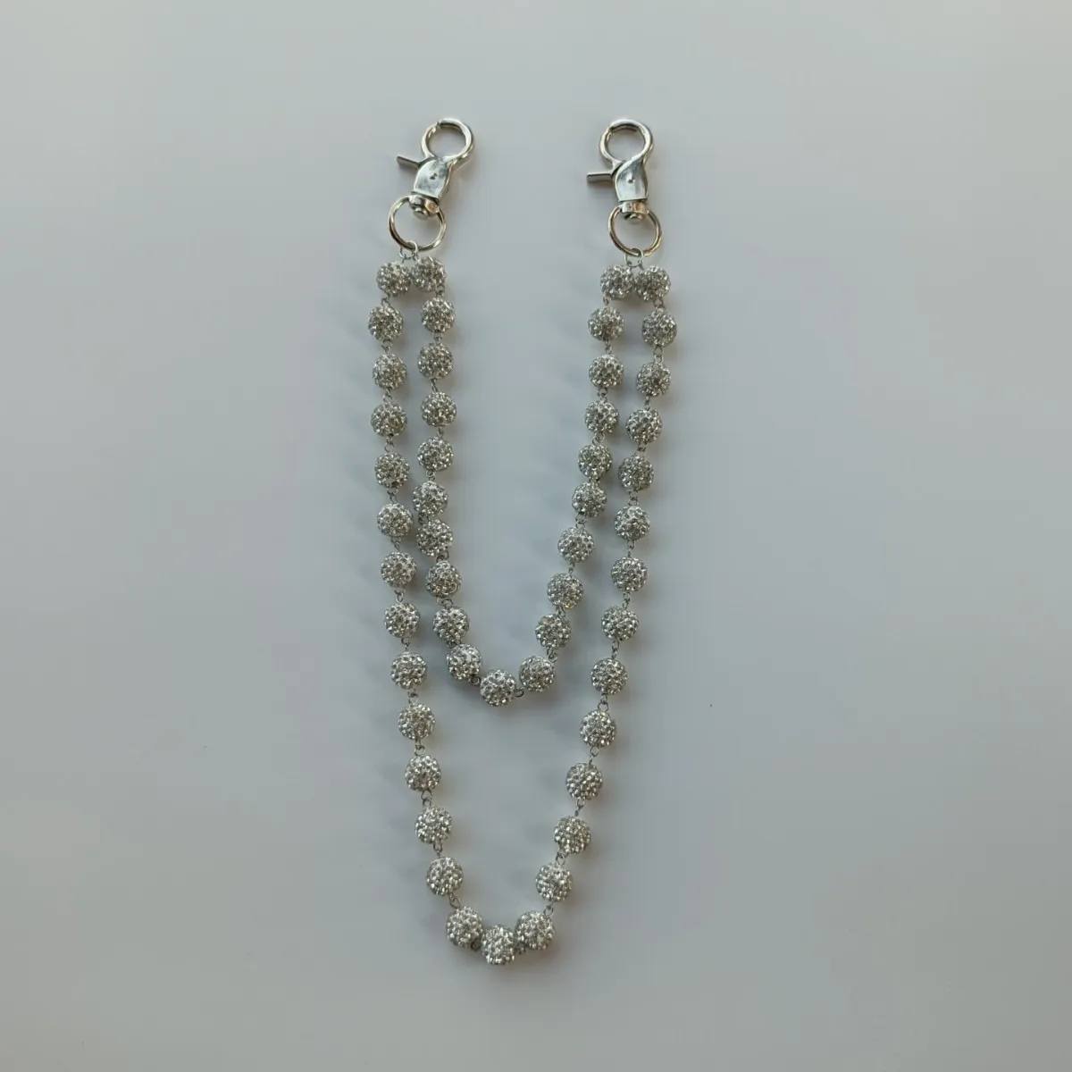 Rhinestone Shamballa Bead Pants Chain Hip Hop Waist Chain Double Layer Rhinestone Bag Hanging Chain Body Jewelry