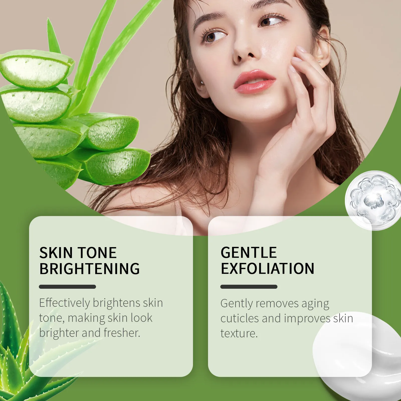 Aloe Vera Amino Acid Exfoliating Scrub Gentle Deep Cleansing Moisturizing Brightening Facial And Body Care Skincare