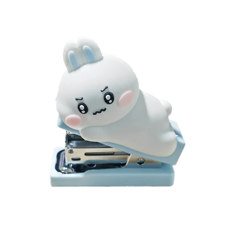 Mini Schattige Cartoon Dier Nietmachine Set Draagbare Student Kantoor Inbindmachine Plastic Metaal