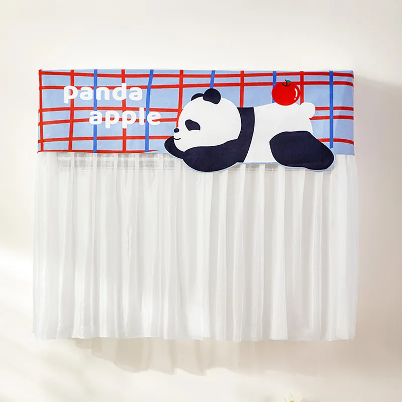 Household Air Conditioner Anti-Direct Blow Cover Dustproof Wind Curtain Cute Panda Pattern Wall-Mounted AC Cover Home Decor