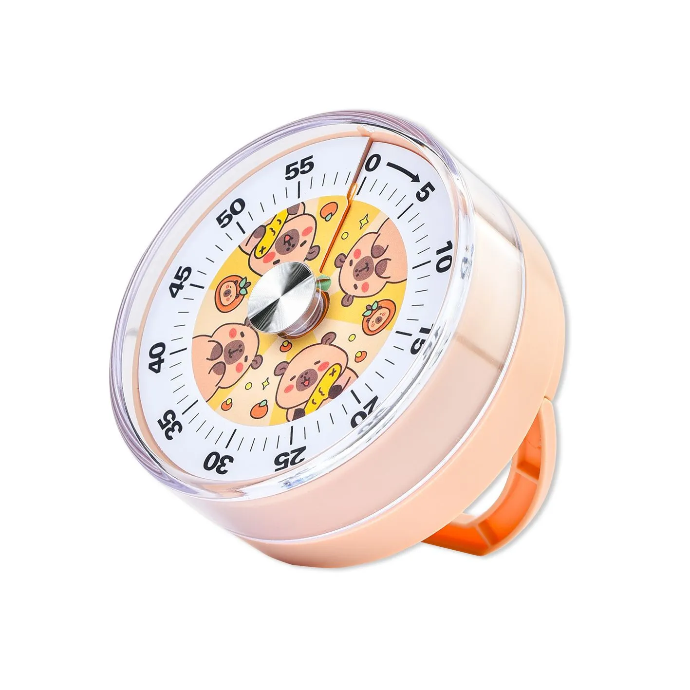 Capybara Visual Mechanical Timer Cute Cartoon Animal Countdown Clock Desktop Study Kitchen Cooking Time Management Tool