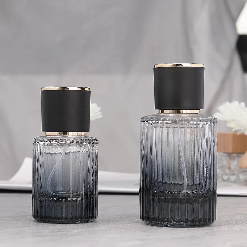 Γυάλινο Μπουκάλι Αρώματος Gradient Black Ξαναγεμιζόμενο Μπουκάλι Ψεκασμού Άδειο Δοχείο Καλλυντικών Δείγματος Για Ταξίδι Σπίτι