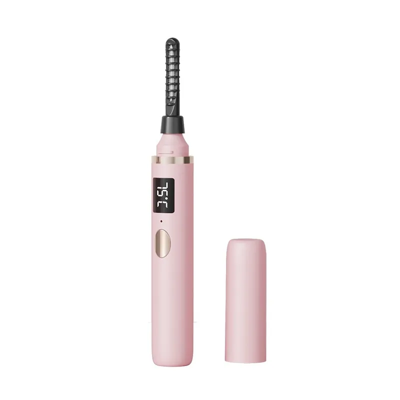 Electric Heated Eyelash Curler Digital Display Rechargeable Portable Eye Lashes Makeup Tool With Replacement Heads