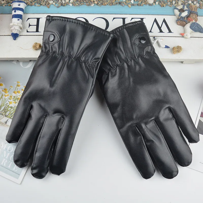 Herren Damen Winter Warm Winddicht Wasserdicht Touchscreen Lederhandschuhe Verdickte Fleece-gefütterte Radfahren Thermische Handschuhe