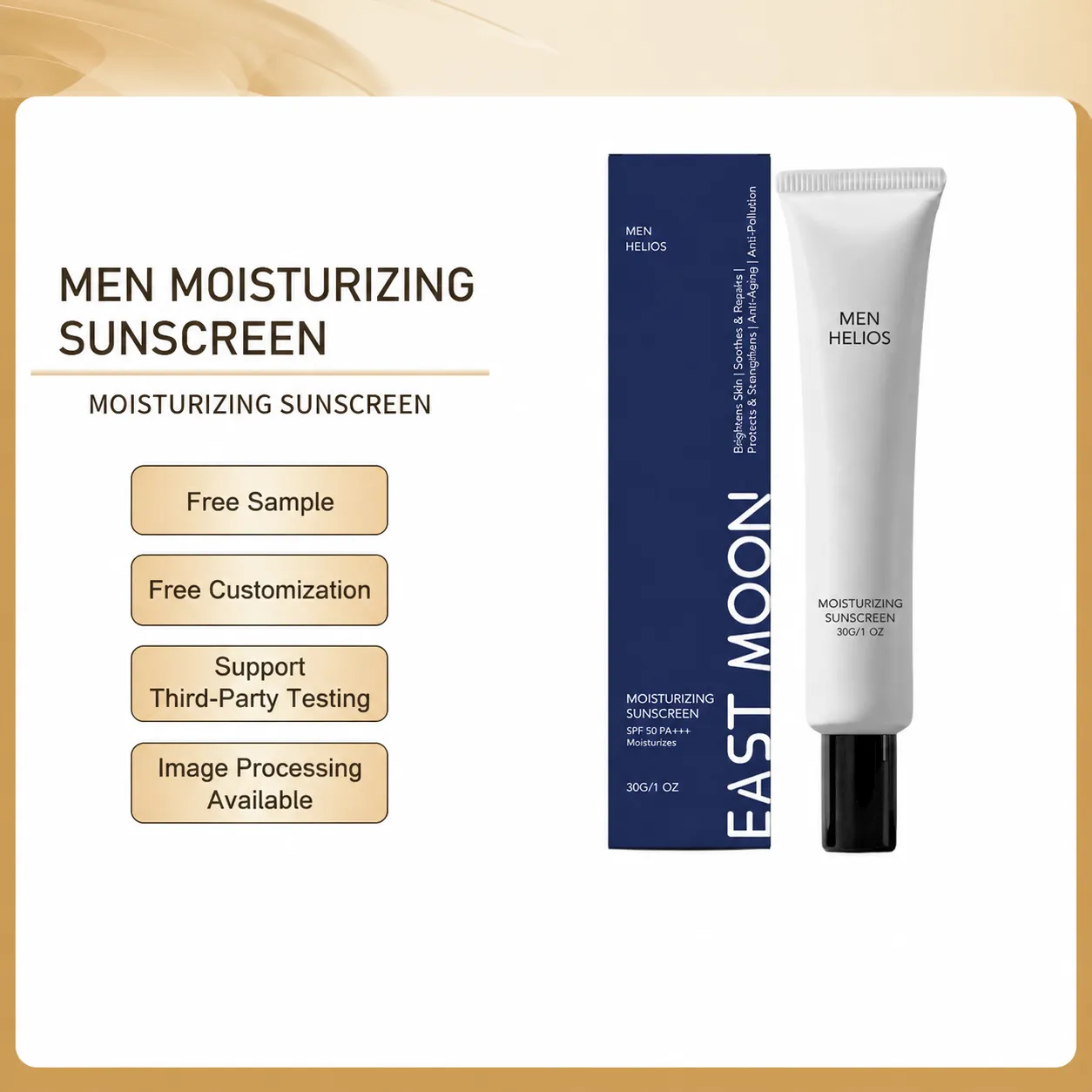 Heren Hydraterende Zonnebrandcrème SPF Zonbescherming Gezicht Witmakende Verfrissende Anti-Aging Huidverzorging Lotion