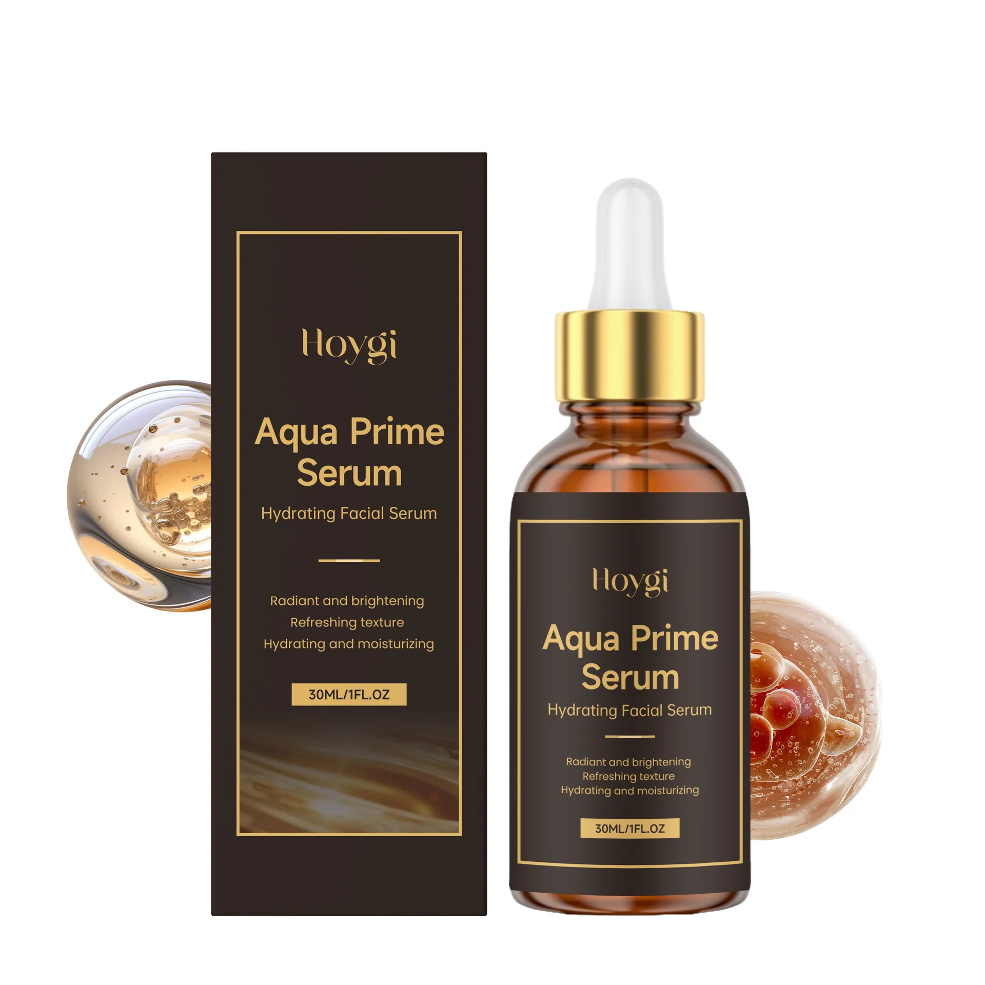 Siero Viso Idratante Aqua Prime Cura Della Pelle Liquido Idratante E Illuminante Con Flacone Contagocce In Vetro