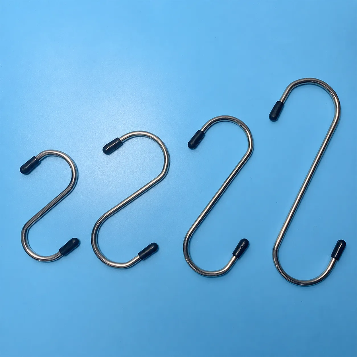 Stainless Steel S Shaped Hooks Heavy Duty Utility Hooks With Protective Caps For Kitchen Bathroom Closet Home Organization