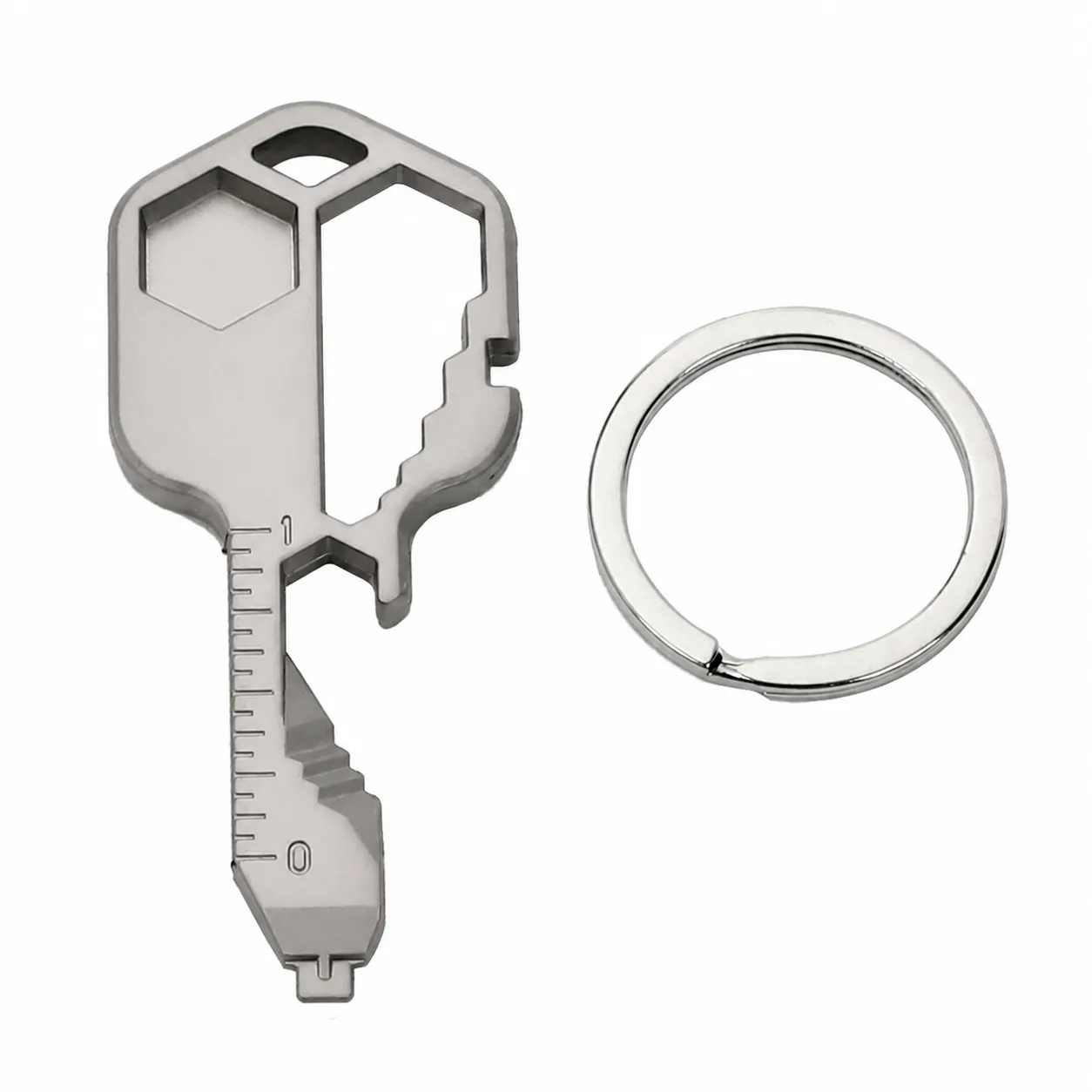 Stainless Steel Multifunctional Keychain Tool Portable Outdoor Emergency Key Ring Multi Tool Bottle Opener Pocket EDC