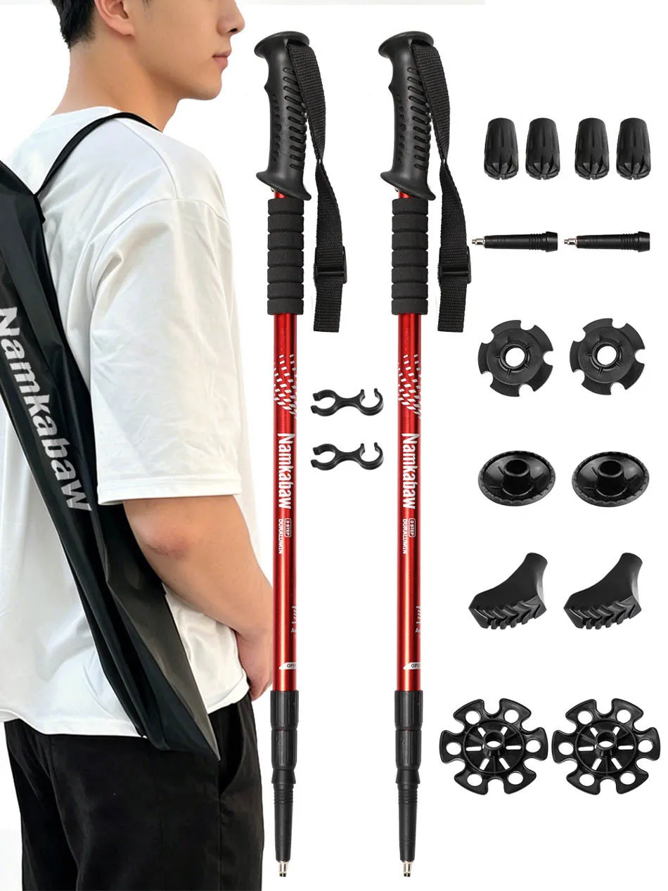 Bastoncini da Trekking Telescopici Regolabili in Lega di Alluminio Bastoni da Passeggio Antishock Leggeri Attrezzatura da Campeggio