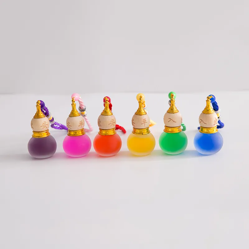 Car Aromatherapy Essential Oil Perfume Bottle Pendant Colorful Gourd Hanging Ornament Interior Auto Decor