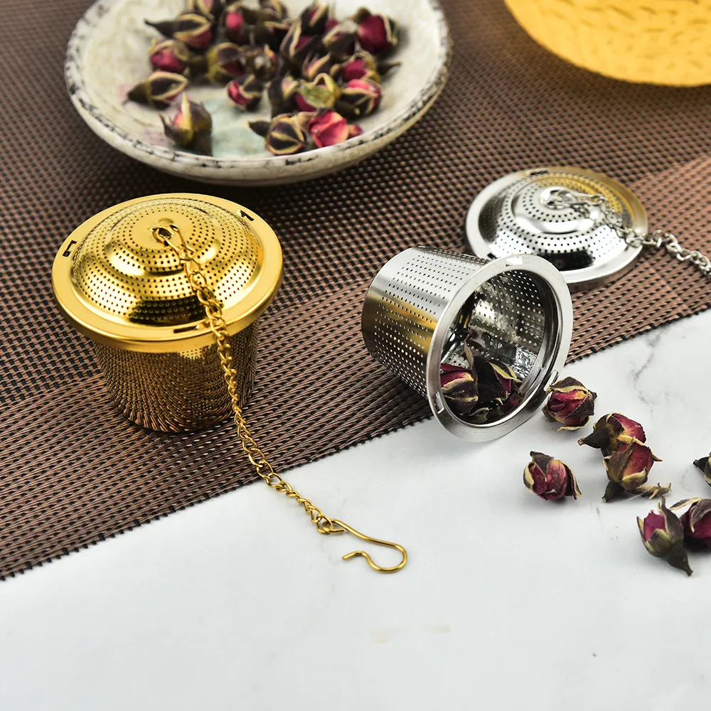 304 Edelstahl Tee-Infusor Netz Teesieb Ball Mit Kettenhaken Für Losen Blatttee Filter Heim Küche Teegeschirr
