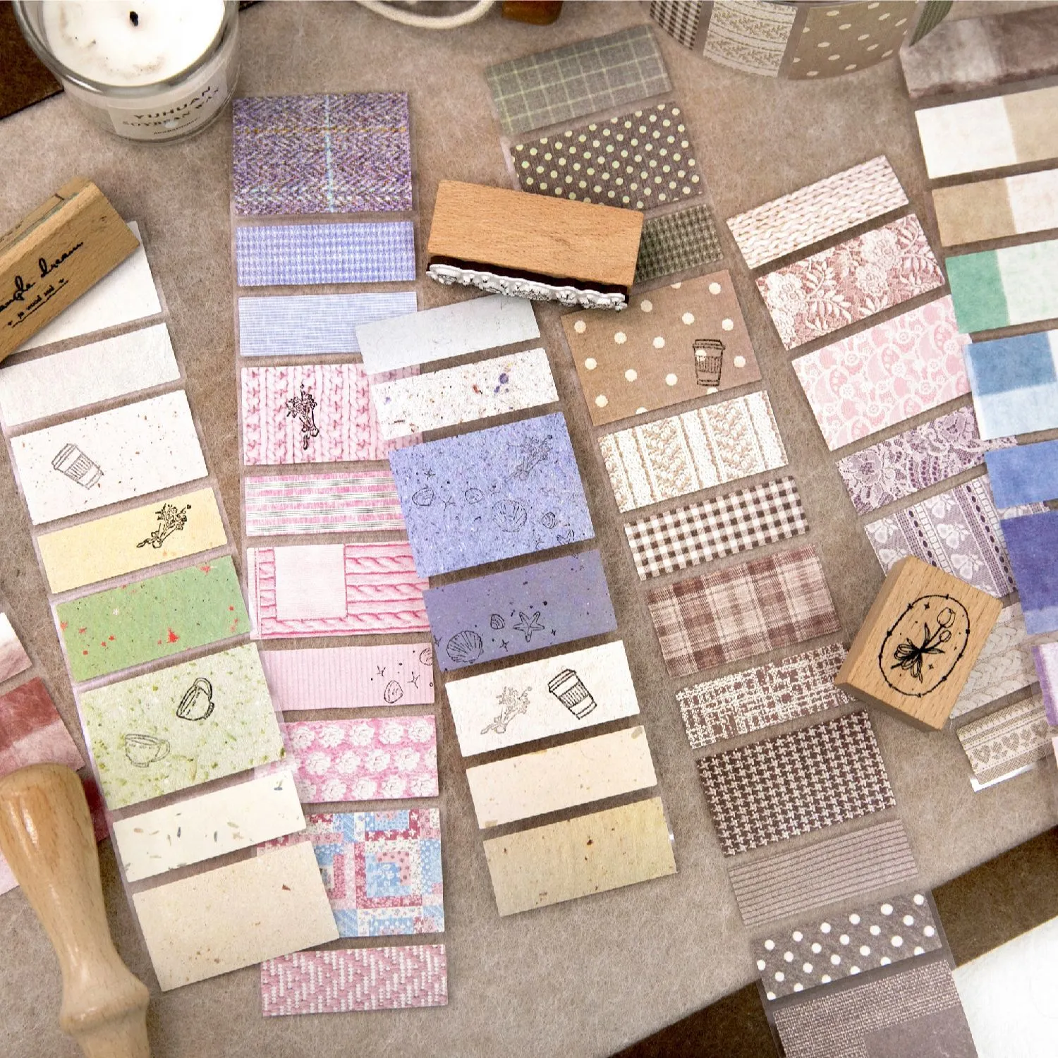 Vintage Stoffstruktur Gestanztes Washi Tape Retro Plaid Spitze Muster Für Scrapbooking DIY Journal Dekoratives Materialband