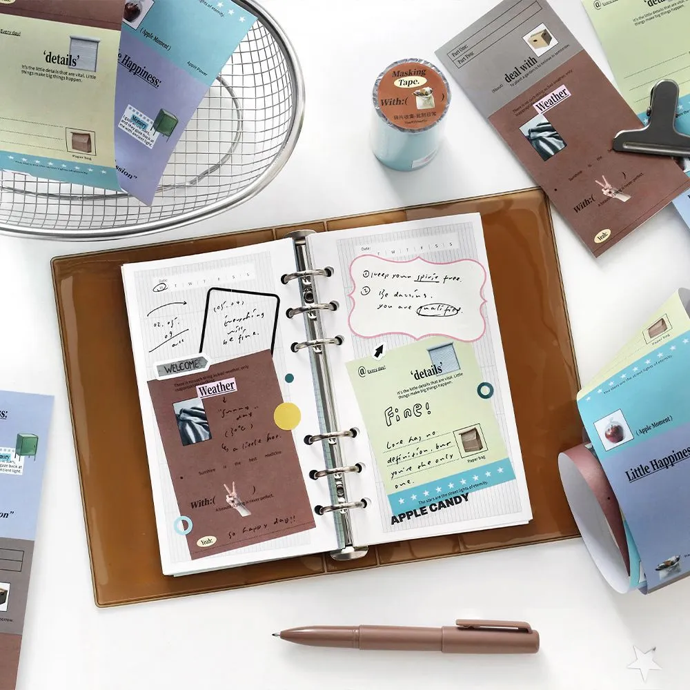 PaperMore Μινιμαλιστική Διακοσμητική Ταινία Washi για Scrapbooking Κορεατικό Στυλ INS Τυπωμένη Ταινία Χαρτιού Γραφής για Χειροτεχνία DIY