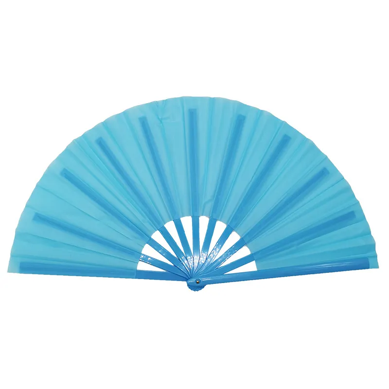 Abanico de Kung Fu Talla 33 Mango de Plástico Abanico Plegable para Artes Marciales Danza Actuación Tela de Poliéster Abanico Decorativo