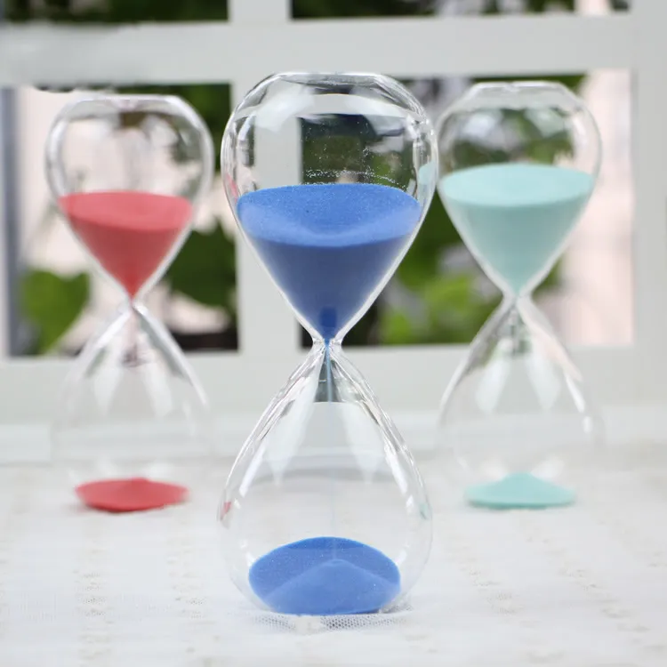 Transparent High Borosilicate Glass Hourglass Timer Creative Desktop Ornament Sand Clock For Home Office Decor