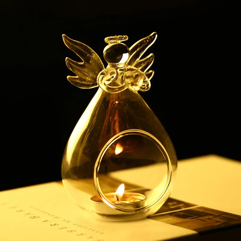 European Clear Glass Candle Holder Romantic Candlelight Dinner Wedding Table Home Decoration Glass Candlestick Ornaments