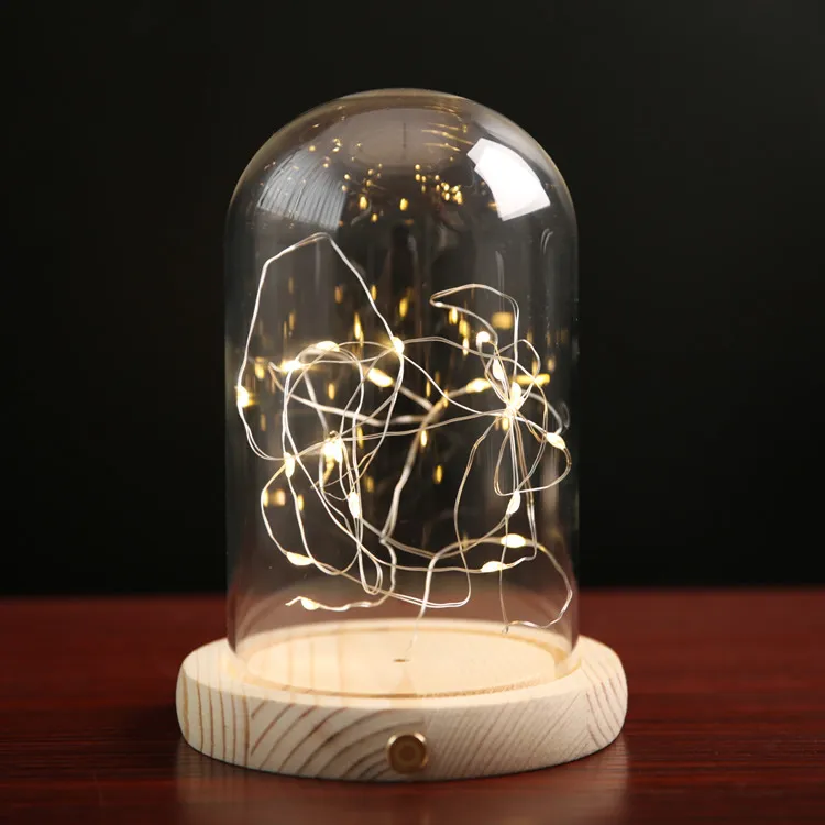 High Borosilicate Glass Dome LED String Light Touch Switch Minimalist Modern Home Decor Table Ornament