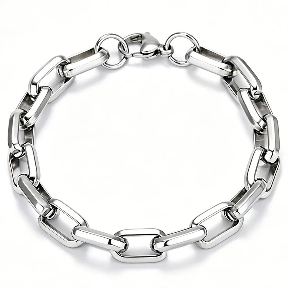 Minimalistische Edelstahl Büroklammer Gliederkette Choker Halskette Unisex Schwere Industriestil Galvanisiert Karabinerverschluss Hip Hop Punk Streetwear Schmuck Geschenk