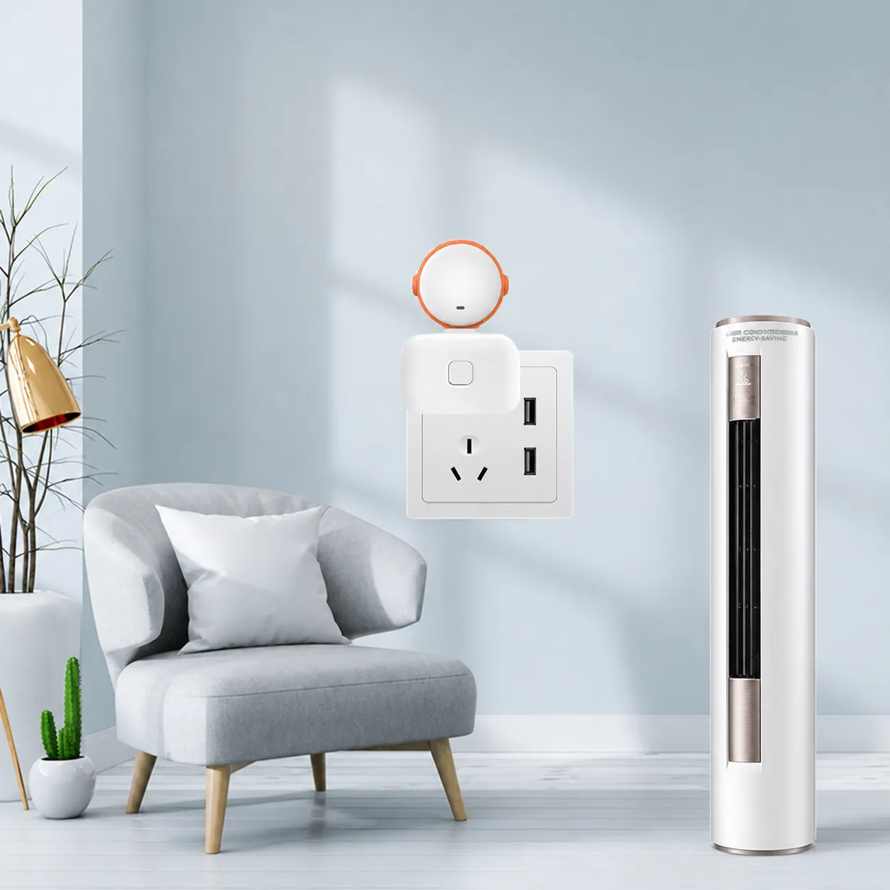 Smart Voice Control Air Conditioner Companion USB Night Light Astronaut Style Portable Remote Control Smart Home Device