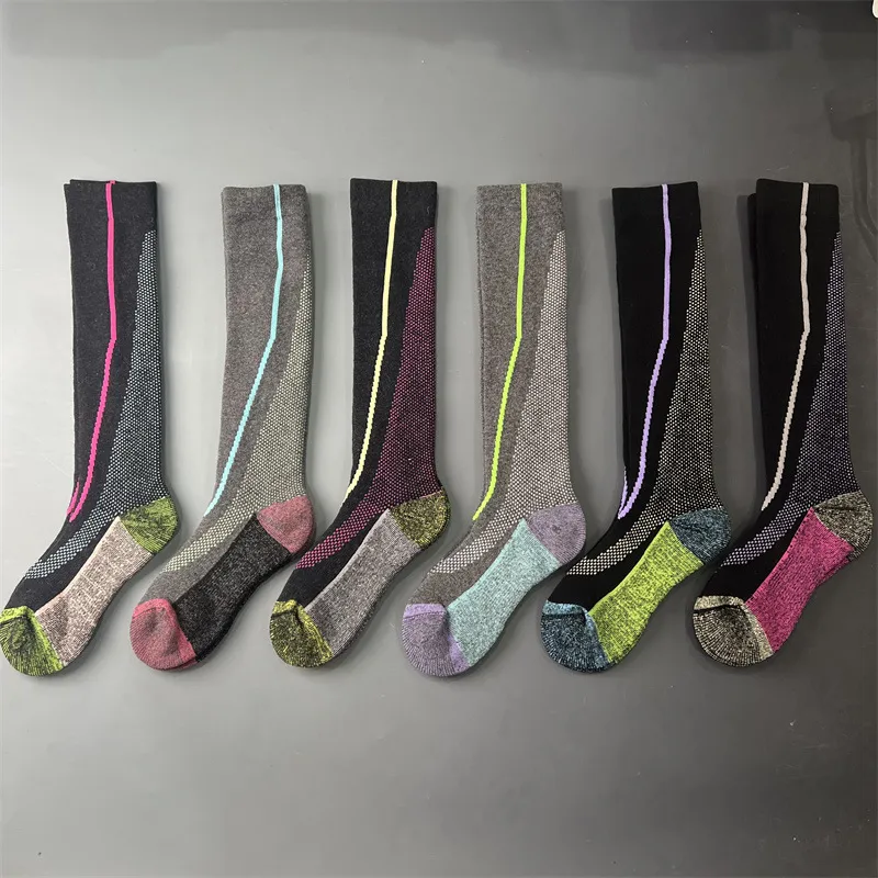 Calze da Sci in Lana Merino Unisex Calze da Trekking a Tubo Lungo Termiche Rinforzate Per Sport Invernali all'Aperto