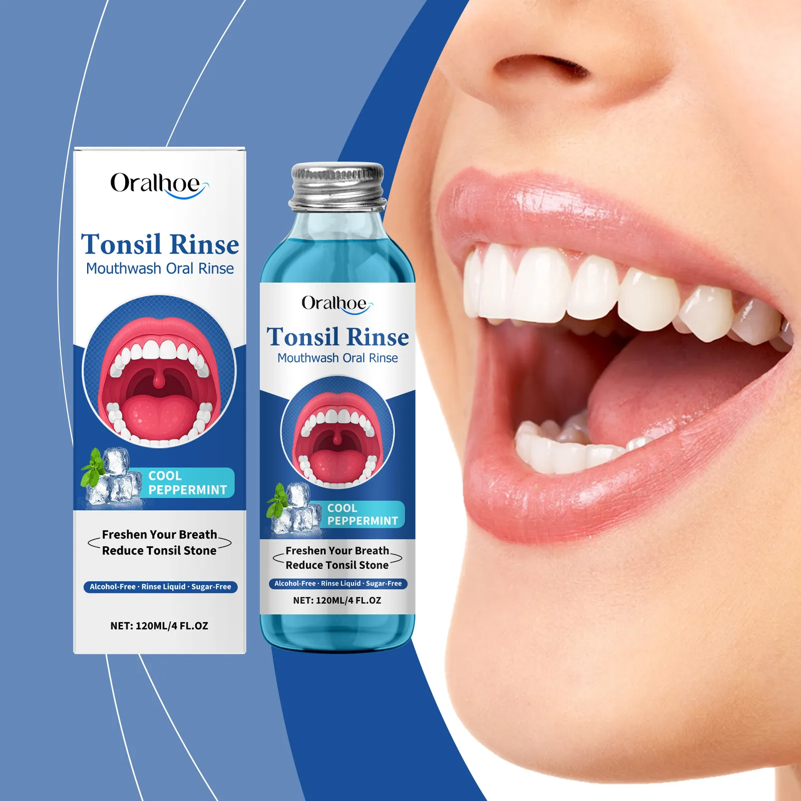 ORALHOE Herbal Fresh Breath Mouthwash Anti-Cavity Gum Protection Oral Care Liquid Fresh Mint Flavor