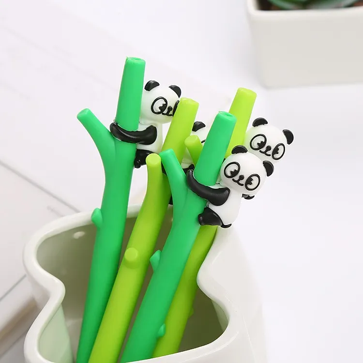 Carina Penna Gel Panda Punta Sottile Inchiostro Nero Cancelleria per Studenti Ufficio Penna di Scrittura Design Animale