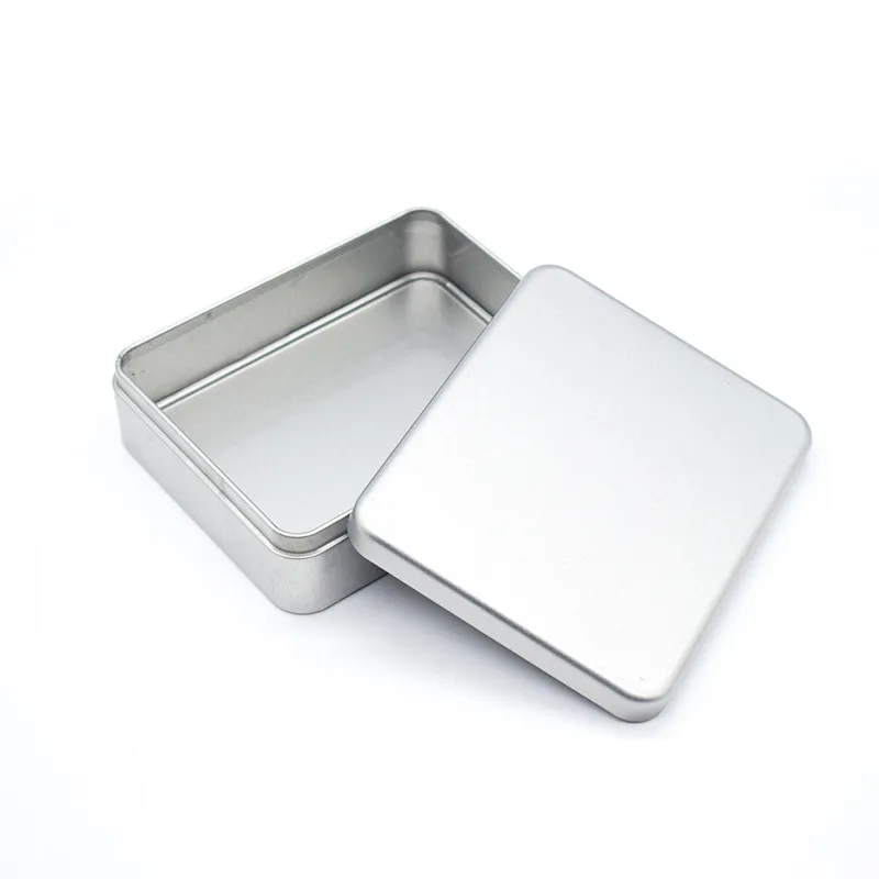 Minimalistisches Verzinktes Weißblech Aufbewahrungsbox Rechteckiges Metall Organizer Dosen