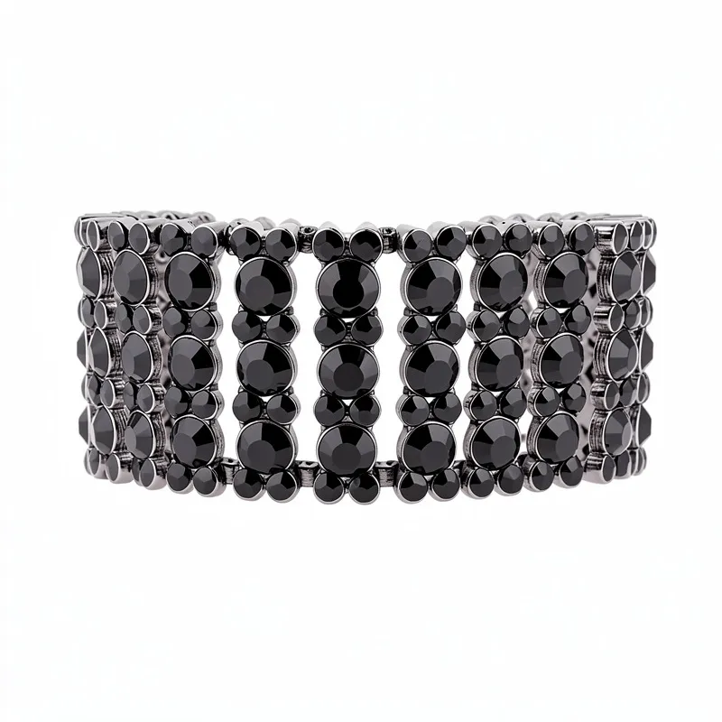 Luxus Legierung Strass Breites Quadratisches Manschettenarmband Glänzendes Kristall Statement Handschmuck Für Hochzeit Party Damen