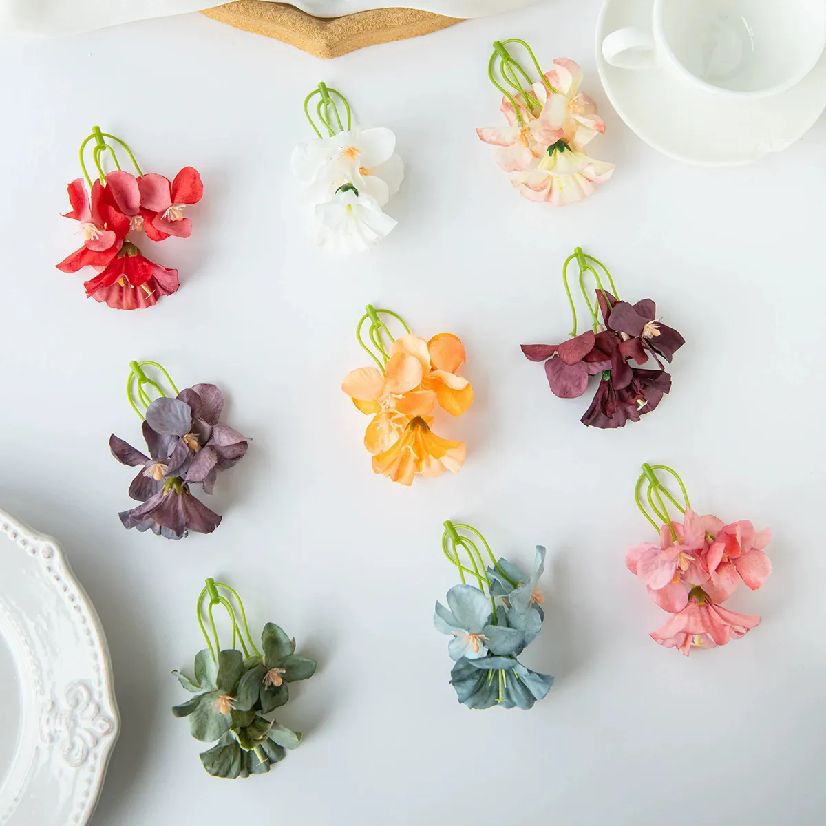 Cabezas de Flores de Seda Artificial Bricolaje Manualidades Flores Falsas Para Bodas Decoración del Hogar Fiesta Accesorios de Fotografía Accesorios para el Cabello