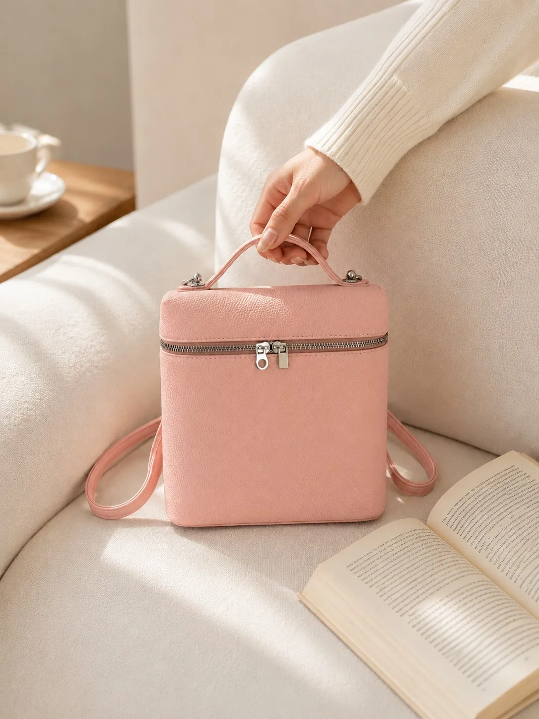 Femme Mode Simple Petit Sac à Dos Style Coréen Cuir PU Décontracté Mignon Voyage Sac d'École Quotidien