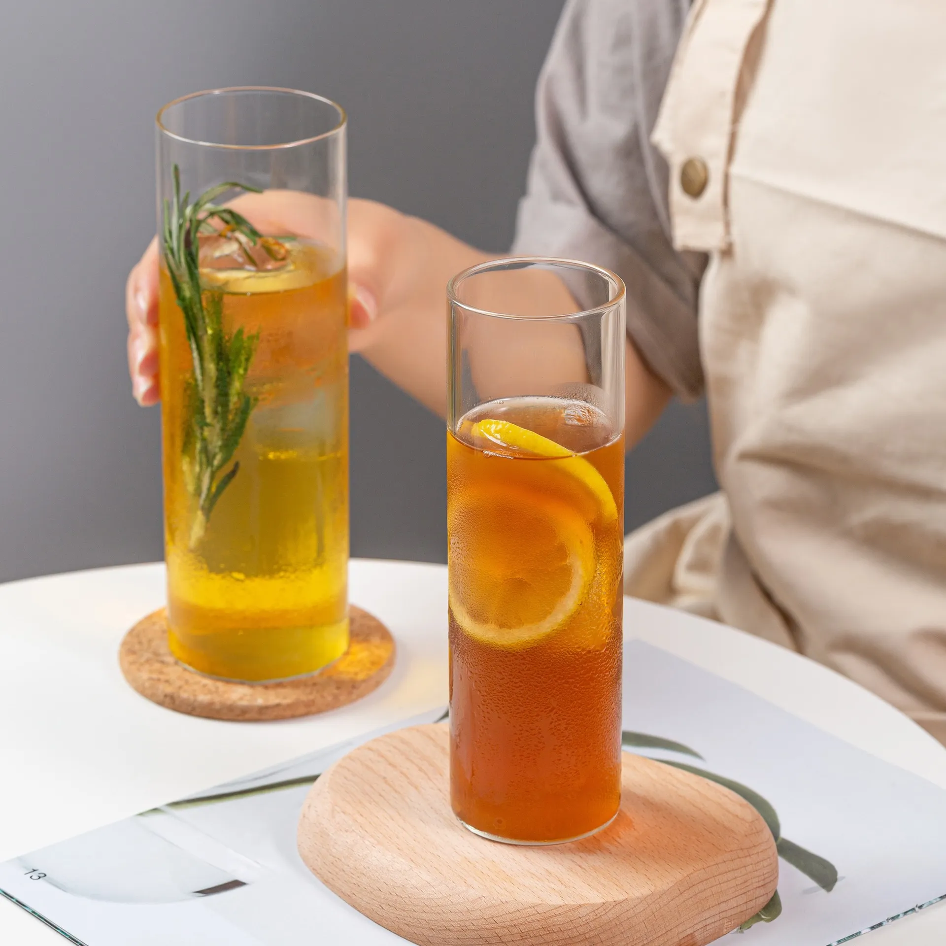 Hitzebeständiger Borosilikatglas Becher Gerader Colin Cup Longdrink Cocktail Saft Wasserbecher Restaurant Zuhause