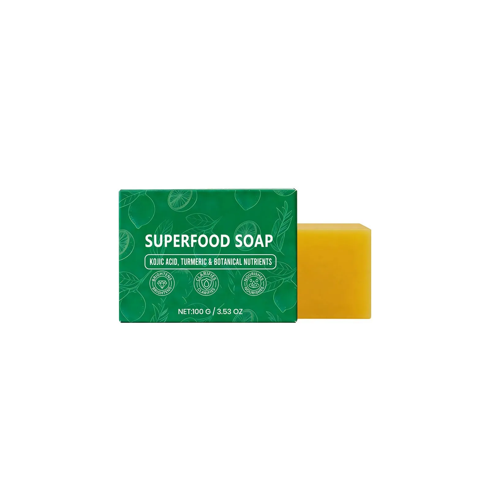 Savon Nettoyant Visage au Curcuma et Acide Kojique Extrait de Plante Naturel Contrôle du Sébum Nettoyage en Profondeur Savon Corps et Visage