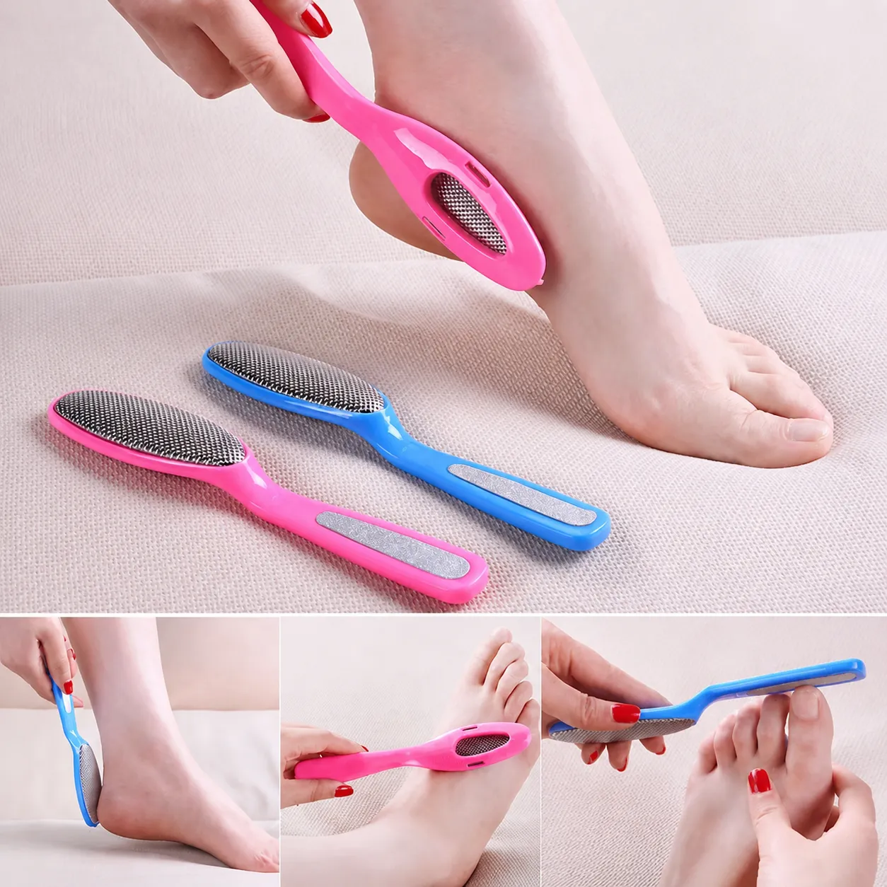Handheld Foot File Callus Remover Double Sided Stainless Steel Foot Scrubber Pedicure Tool For Heel Dead Skin Care Home Daily Use