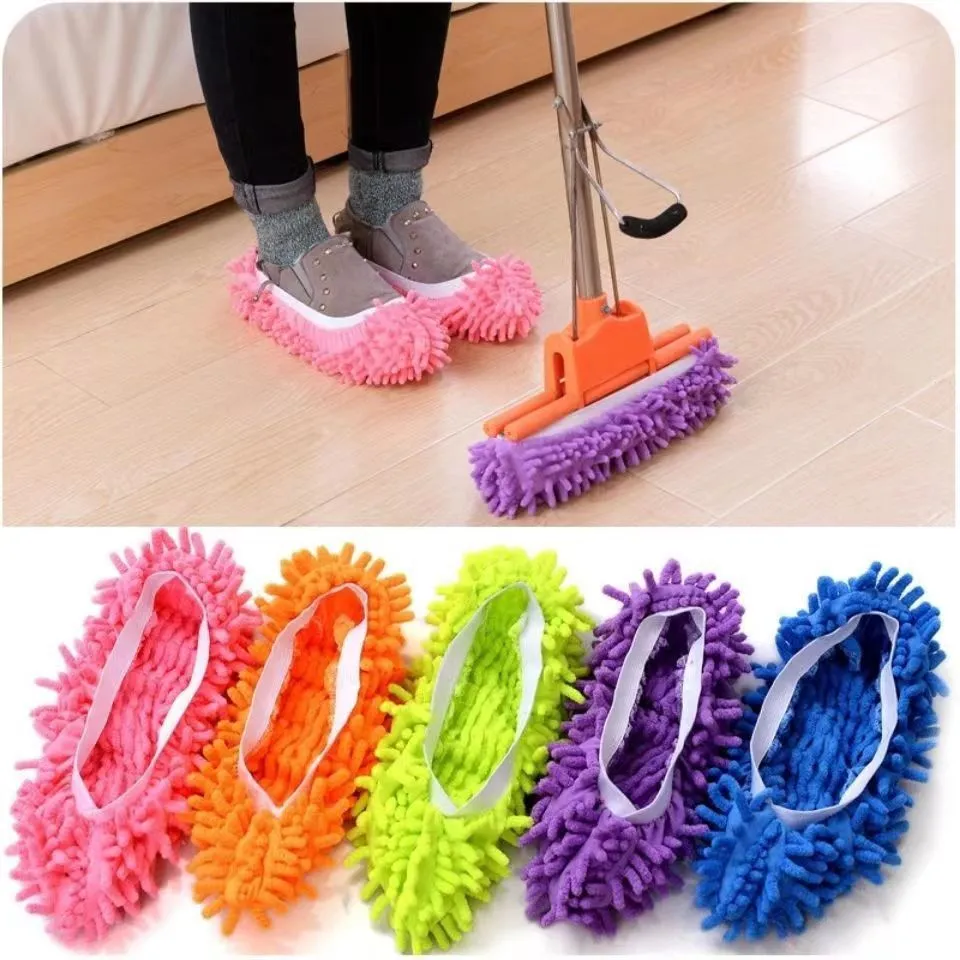 Chenille Faule Bodenreinigung Schuhüberzieher Waschbar Staubentfernung Hausarbeit Hausschuhe Heim Küche Mopp Schuhe Haushaltsreinigung Zubehör