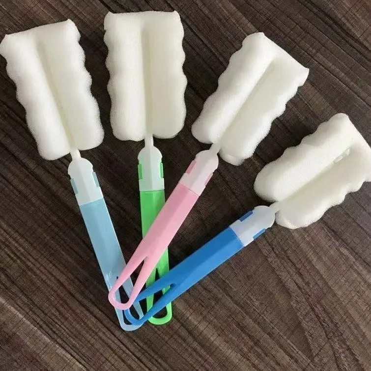 Cepillo de Esponja de Mango Largo Ergonómico Cepillo de Limpieza de Botellas para Taza de Agua de Vidrio Cocina del Hogar