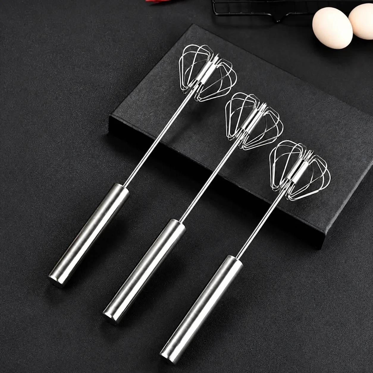 Frusta Semiautomatica in Acciaio Inossidabile per la Casa Mini Sbattitore per Crema Manuale Frullatore per Uova da Cucina