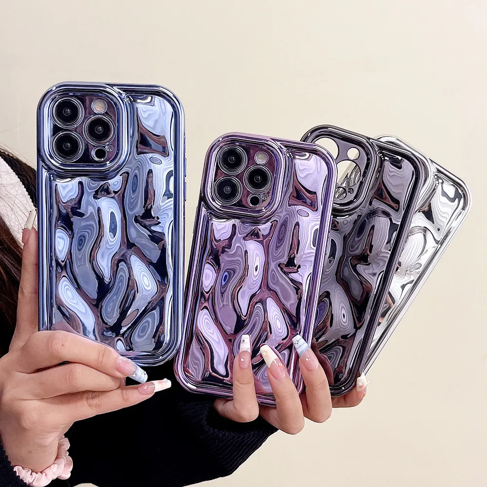 Electroplated Meteorite Texture TPU Soft Phone Case For Huawei Mate 50 P50 P40 Luxury Fluid Mirror Protective Cover